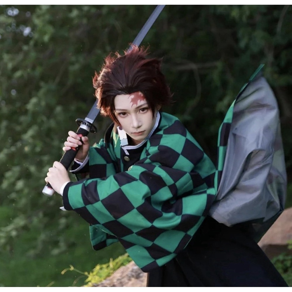 Demon Slayer Tanjiro Kamado Cosplay Costume Full Set Size XXL